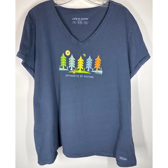 Life is Good, Optimistic By Nature T-Shirt, Size XXL - Picture 1 of 5
